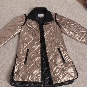 Hilary Radley for Katherine Barclay Metallic bronze Full Zip Quilted Jacket